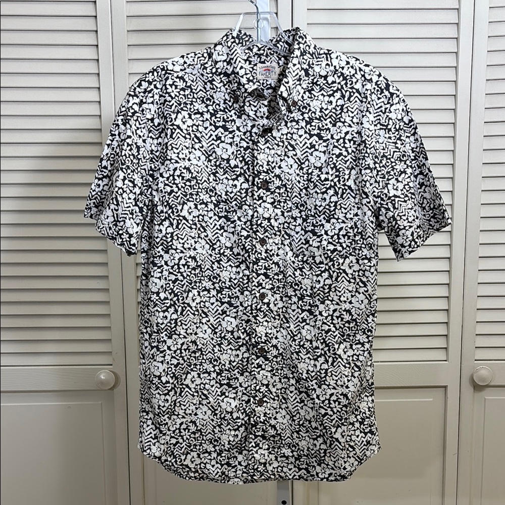 Faherty Hawaiian Tropical Floral Organic Cotton Button-Down Shirts for Men Small
